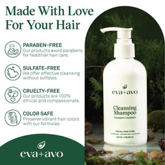 EVA + AVO ingredient label showing avocado and rosemary for nourishing benefits