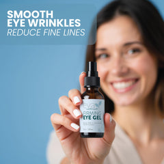 Eva Naturals simulated before and after under-eye results, suggests firmer skin