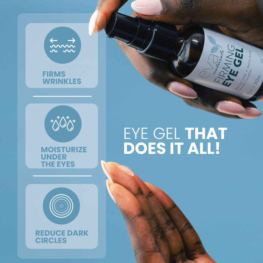Eva Naturals open jar texture close-up, highlights lightweight gel hydration
