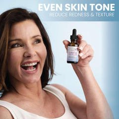Eva Naturals serum texture on fingertip demonstrating lightweight hydration