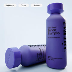 EVA·NYC purple conditioner pouring from bottle highlighting smooth application and coverage
