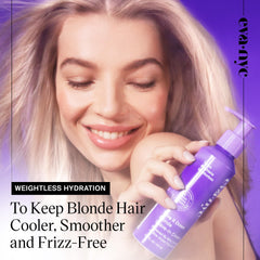 Cream texture close-up highlighting violet tint and smooth consistency, shows toning action