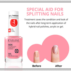 EVELINE COSMETICS before and after nails showing improved strength