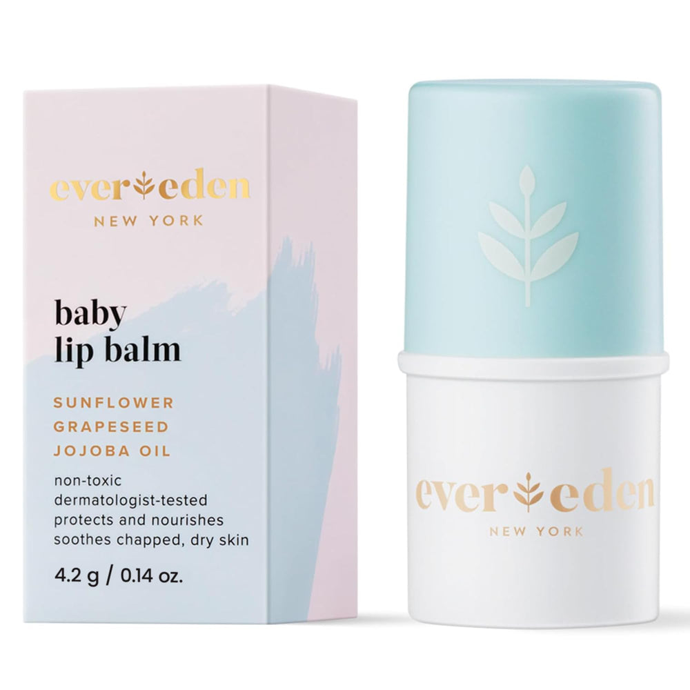 Evereden front packaging showing clean baby lip balm and safe formula