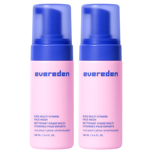 Evereden front packaging showing Cool Peach bottle, gentle cleanser benefit