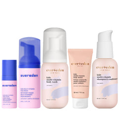 Evereden front packaging of kids travel set shows compact, TSA-ready convenience