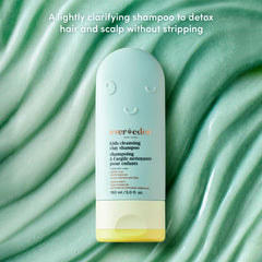 Child using Evereden shampoo poolside rinsing chlorine for fresher-feeling hair