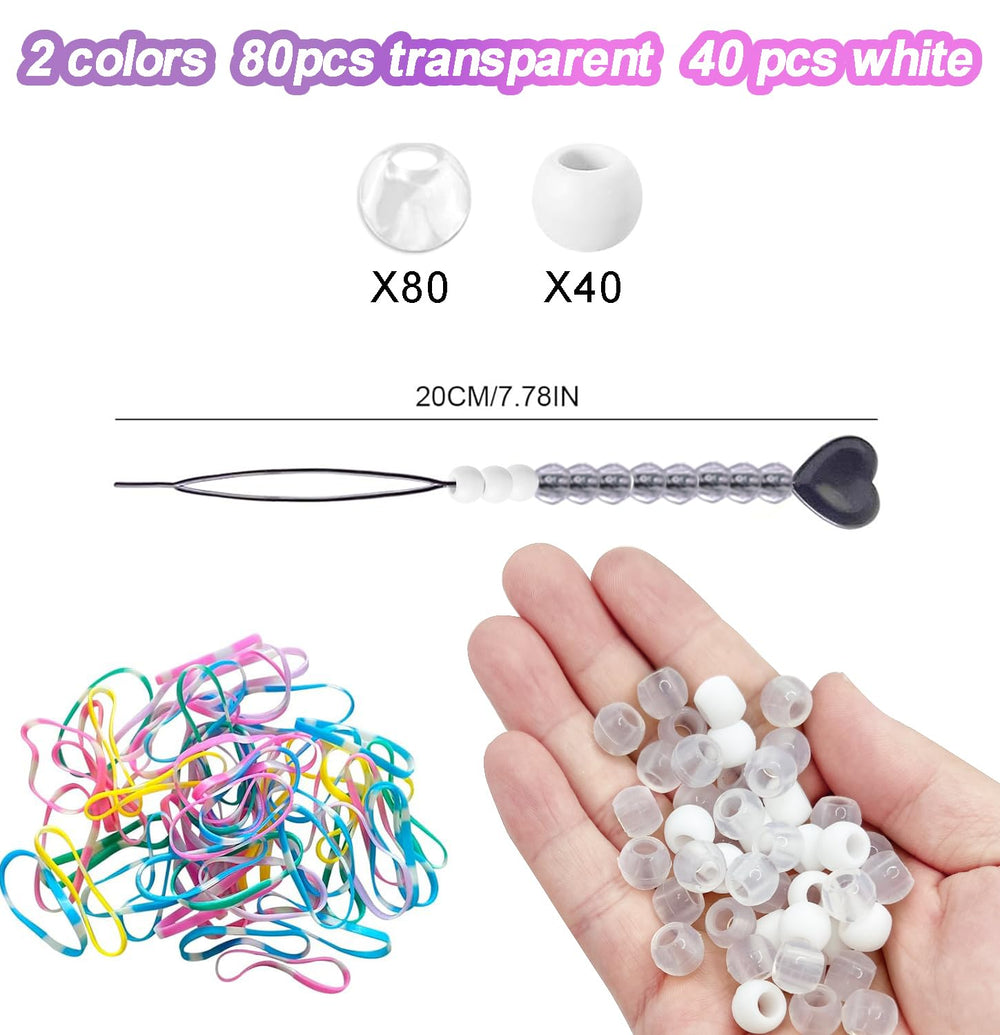 Everfunny beader tool and 50 elastics displayed, faster styling benefit