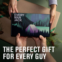 Every Man Jack bottle in shower being used to show easy daily cleansing