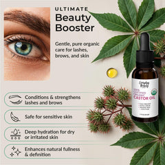 Everyday Beauty viscous castor oil texture close-up demonstrating rich hydration