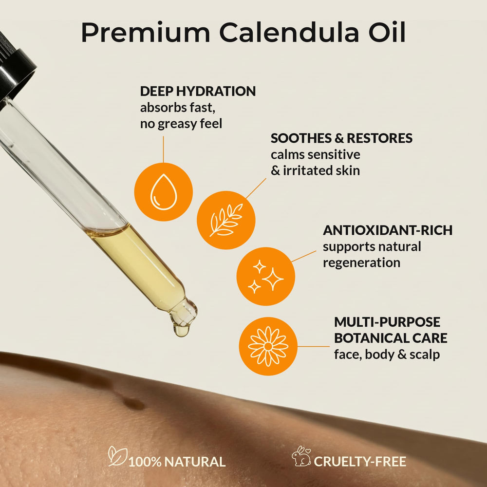 Everyday Beauty dropper dispensing a controlled oil drop for precise, hygienic application