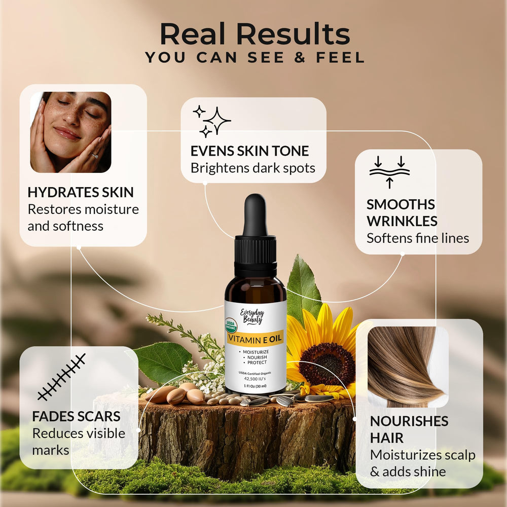 Everyday Beauty bottle in hand to show 1 fl oz scale for travel-friendly size