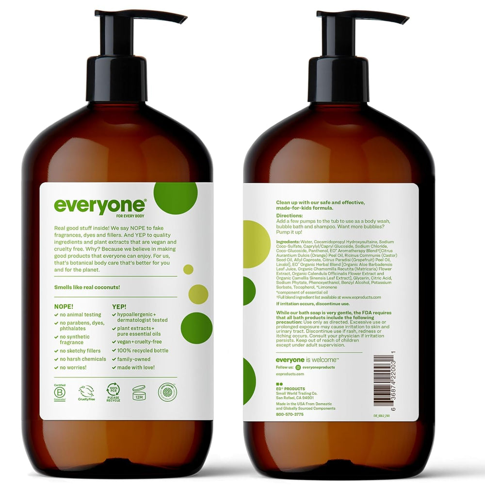 everyone lather closeup showing creamy foam texture, gentle cleansing visible for sensitive skin