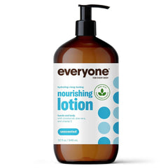 Everyone front packaging showing unscented 2in1 lotion and size benefits