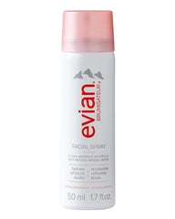 BRUMISATEUR Evian spray front packaging showing compact travel-friendly bottle
