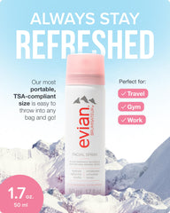 BRUMISATEUR Evian close-up mist texture demonstrating fine, even hydration
