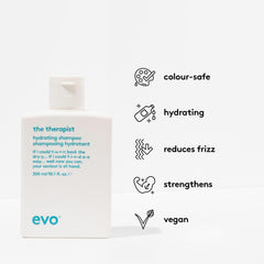 EVO shampoo lather on hand demonstrating gentle foam and cleansing benefit