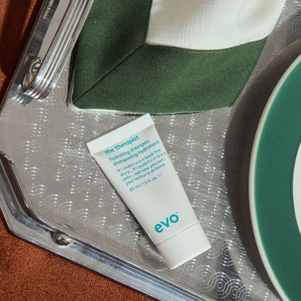 EVO shampoo texture pouring to show moisturizing, sulfate-free formula