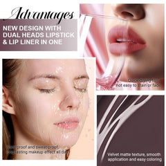 evpct model outlining lips with liner demonstrating easy shaping and crisp edges