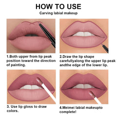 evpct dual-ended 2-in-1 liner and lipstick displaying convenience for fast routines benefit