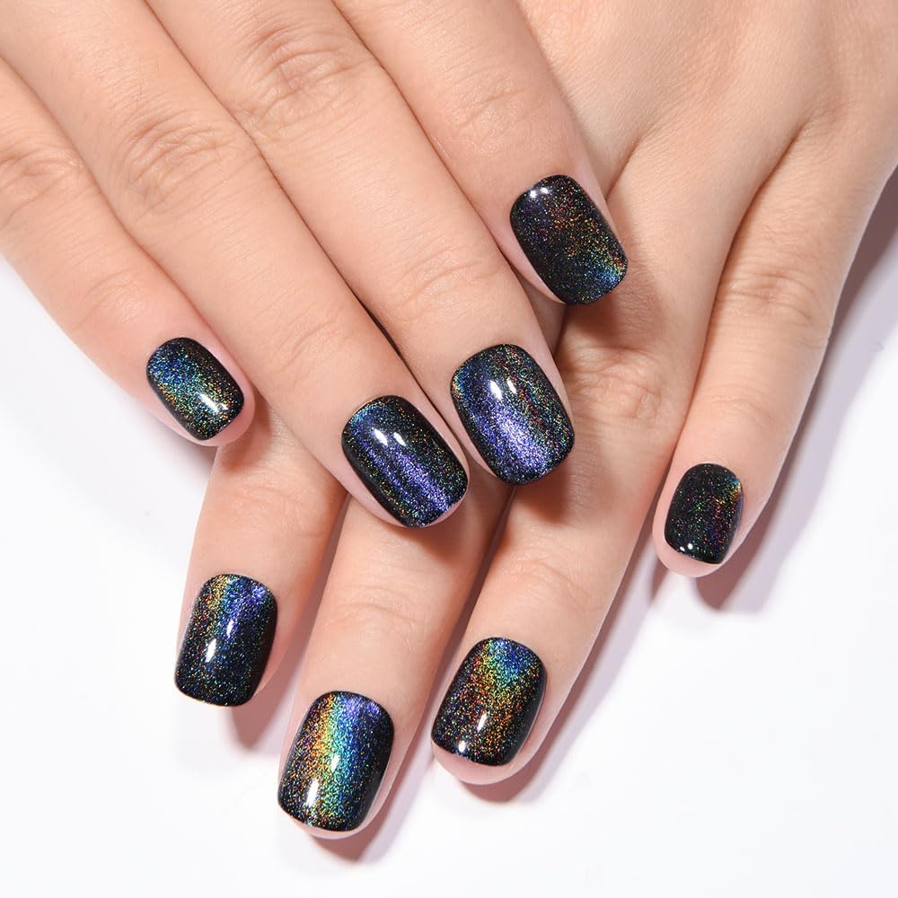 evpct front packaging showcasing glossy black chrome nails and instant salon look