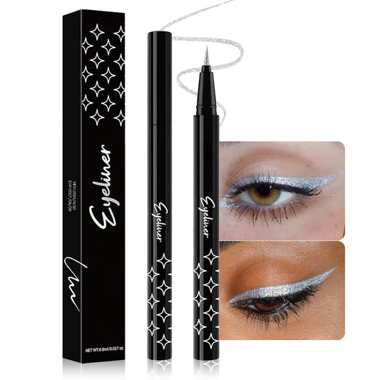 evpct silver eyeliner front packaging showing full pen and label, professional look