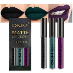 evpct front packaging trio showing three matte bottles and shade labels for gifting