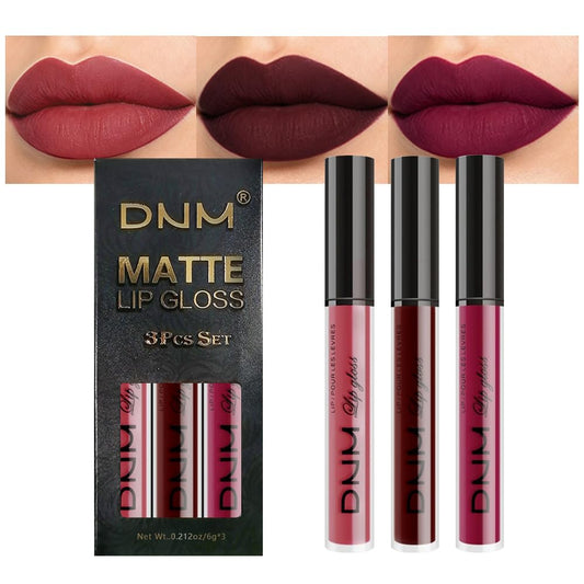 evpct front packaging trio showing three matte liquid lipsticks and benefit of variety