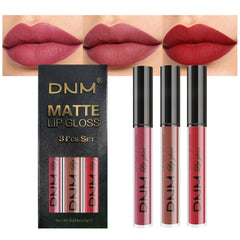 evpct front packaging trio showing three matte liquid lipsticks and color labels