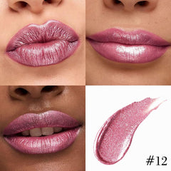 evpct lip application on model demonstrating defined, luminous pink finish