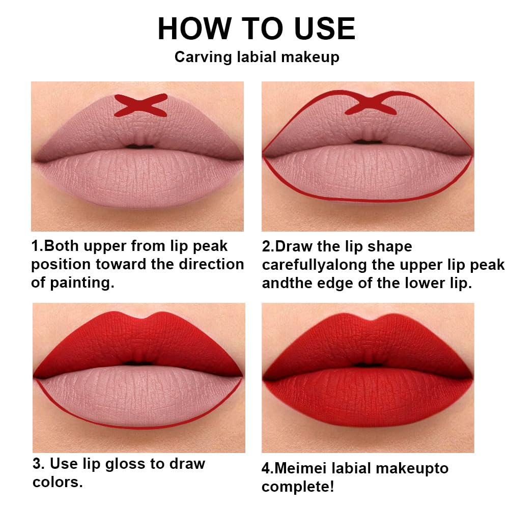 evpct on model lips showing ruby red wear and long-lasting confidence