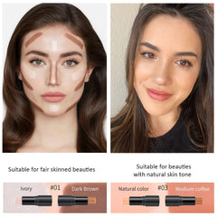 evpct model applying contour to nose demonstrating natural definition benefit