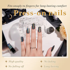 evpct hand holding nails to show medium square size fit