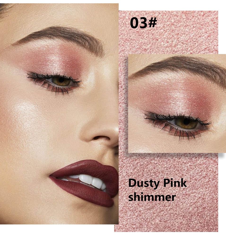 evpct close-up of single pan rose gold glitter, highlighting reflective payoff and blendability