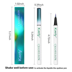 evpct eyeliner next to coin showing compact size and travel-friendly design