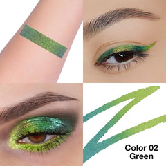 evpct arm swatches angled to show emerald-to-gold color shift and glitter payoff