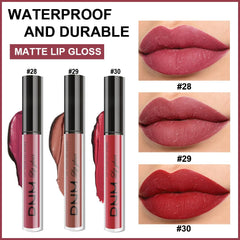 evpct swatches on arm displaying mauve rosey nude and red for shade choice