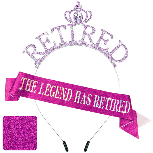 Exacoo purple sash and crown set front view highlights celebration-ready design