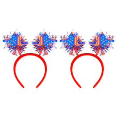 Exacoo headbands front view showing red white blue design and festive look