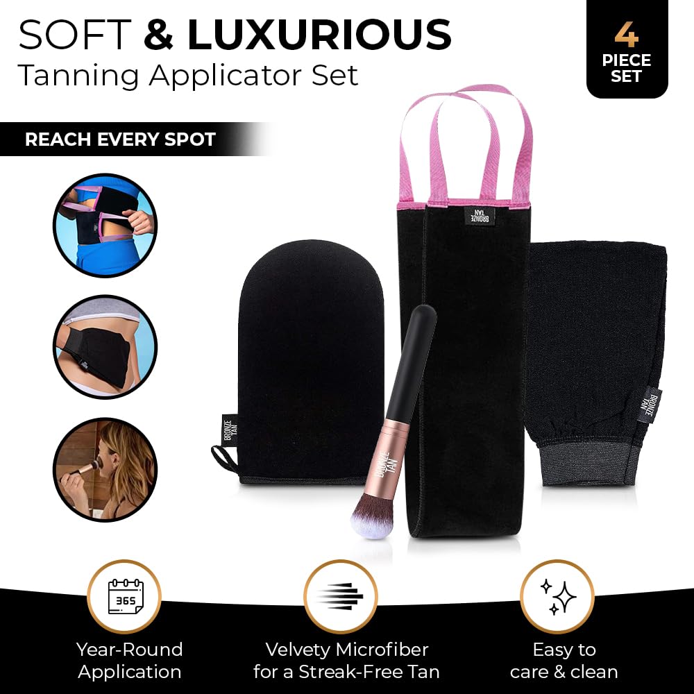 Existing Beauty tanning mitt microfiber texture for streak-free application