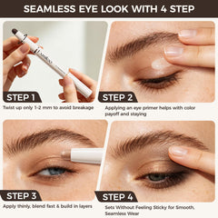 exmiloo blended eye look side profile, shows seamless bronze-to-brown transition