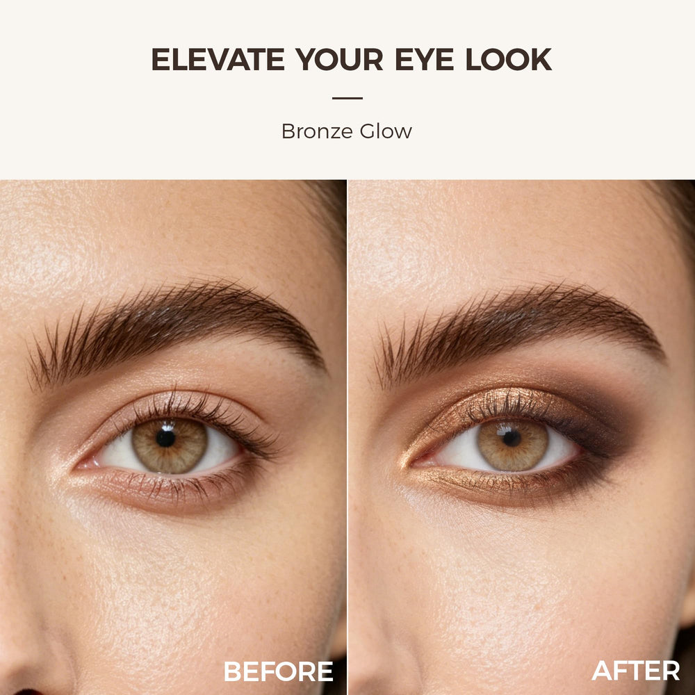 exmiloo lifestyle image wearing warm bronze makeup, flattering everyday look