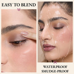 exmiloo shades swatches on arm comparing mauve wash and taupe shimmer