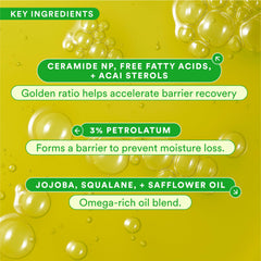 Experiment Buffer Jelly closeup ingredients label highlighting ceramides benefit