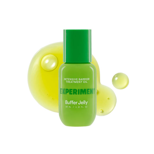Experiment Buffer Jelly front bottle showing clean packaging and size benefit