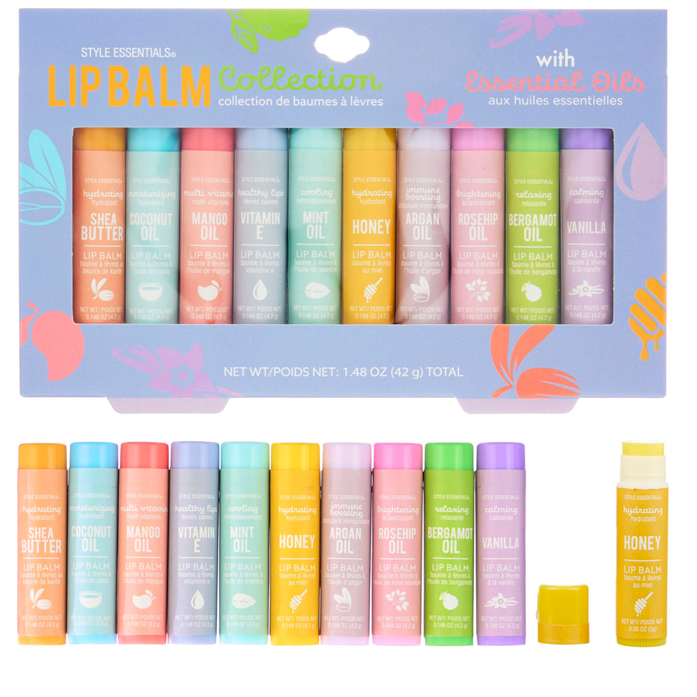EXPRESSIONS front packaging showing ten lip balms and box, great for gifting