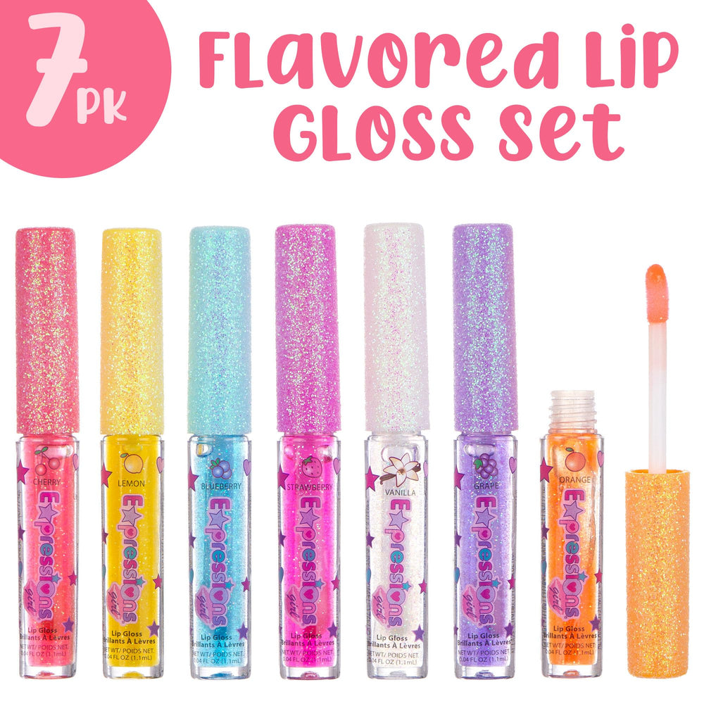 Expressions girl wands laid out to display all seven flavors and coordinating colors