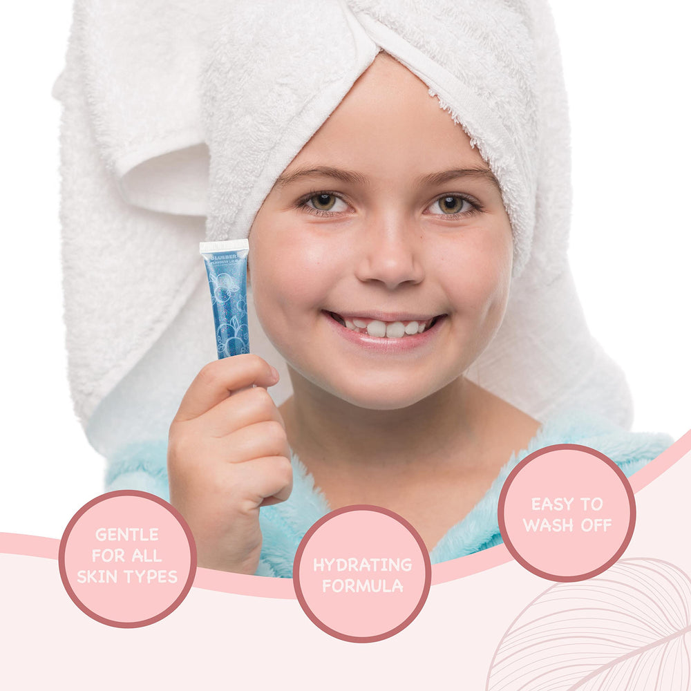 EXPRESSIONS child applying gloss demonstrating easy use and kid-friendly design