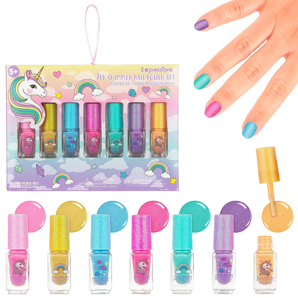 EXPRESSIONS front packaging showing seven-color unicorn shimmer set for easy gifting