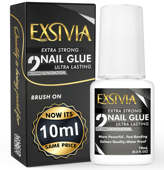 EXSIVIA front packaging 10ml glue showing brand and large size benefit
